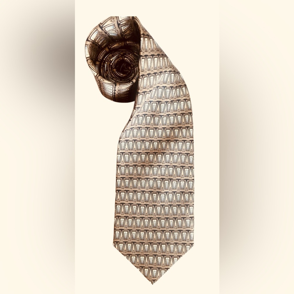 Bellini Silver Geometric Men's 👔 Tie